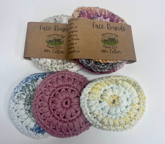 100% Cotton Handmade Face Round 3 Pack